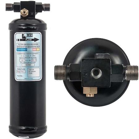 Truckair Receiver Drier - Oem, Receiver Drier, Diameter: 2-3/4 In., Length: 10 In., Inlet: No 6 - Male Insert 07-2604A